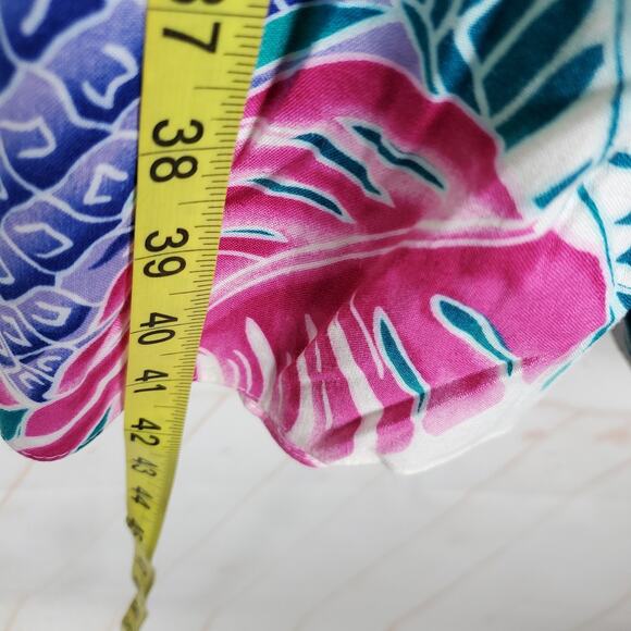 Vintage 70s Hilo Hattie Shift Sun Dress Size M Ruffle Sleeveless Pockets Cotton - Picture 13 of 13